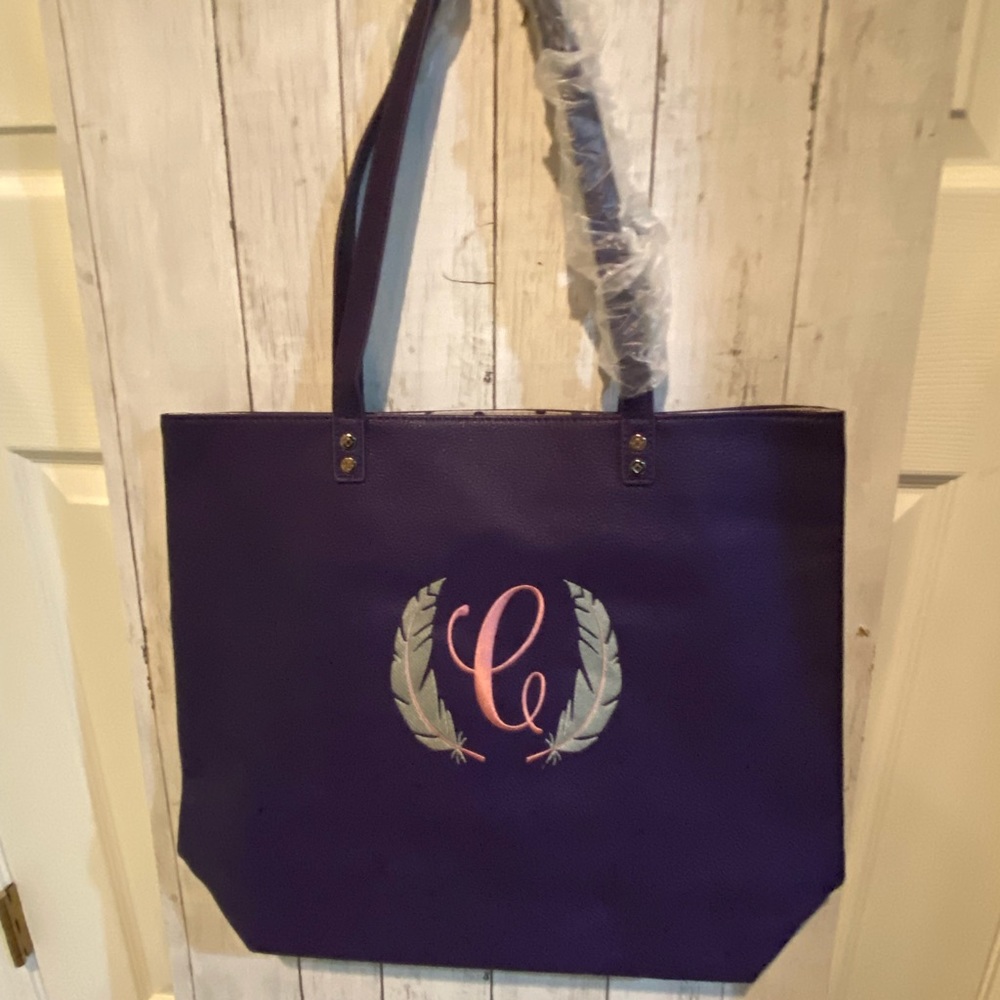 Thirty-One Gifts brand new never used. Purple ATT with C personalization